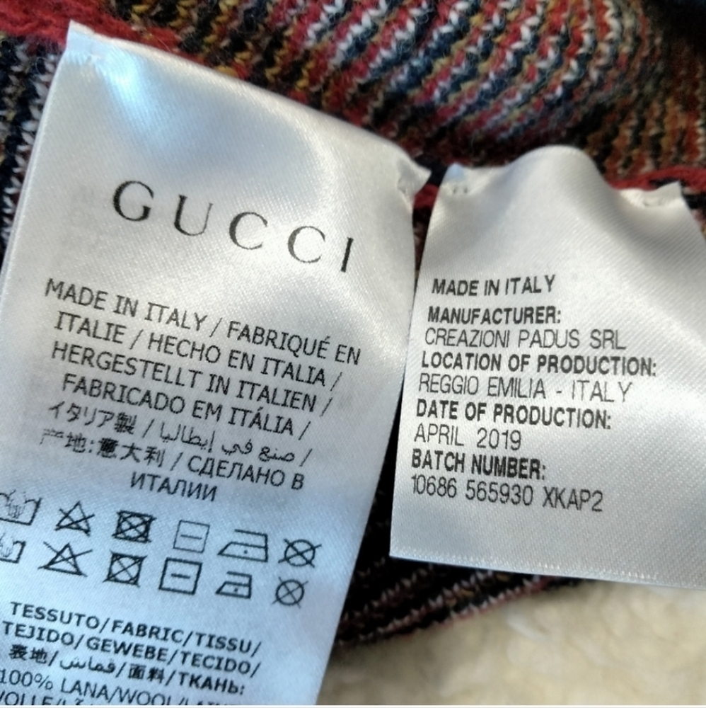 Gucci kids red blue argyle horse long sleeve polo wool sweater size 5 - Picture 9 of 12
